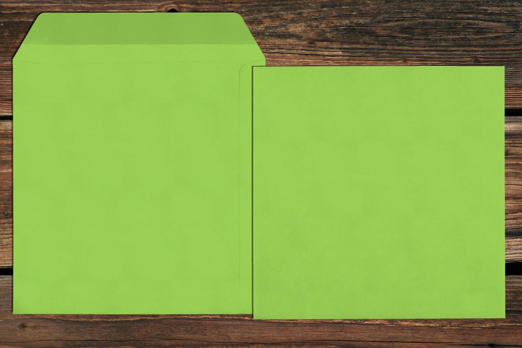 Versandtaschen 220x220 mm Nassklebend Apfelgrün 120 g/qm